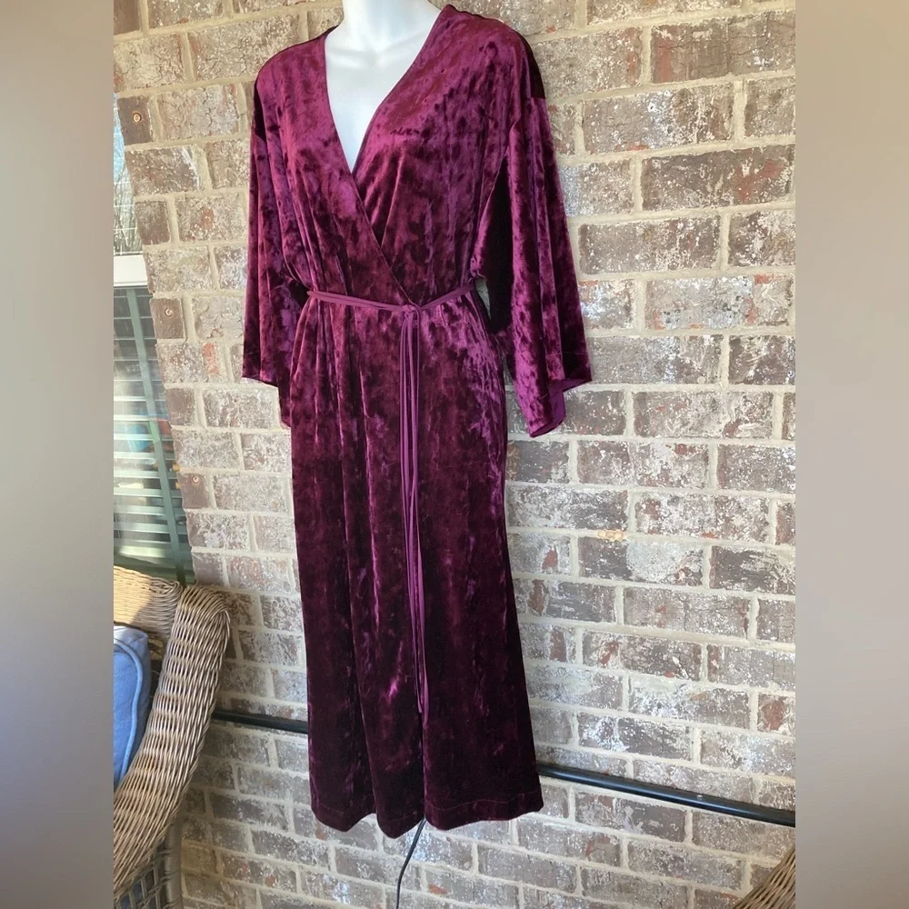 H by Halston Red Velvet duster or Dress Size L/XL